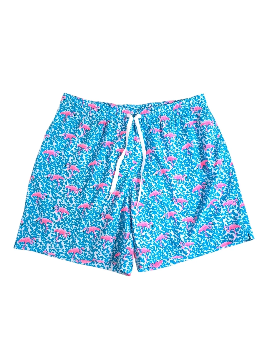 CHUBBIES Swim Trunks The Domingos Are For Flamingos Blue Pink Swim Shorts XL